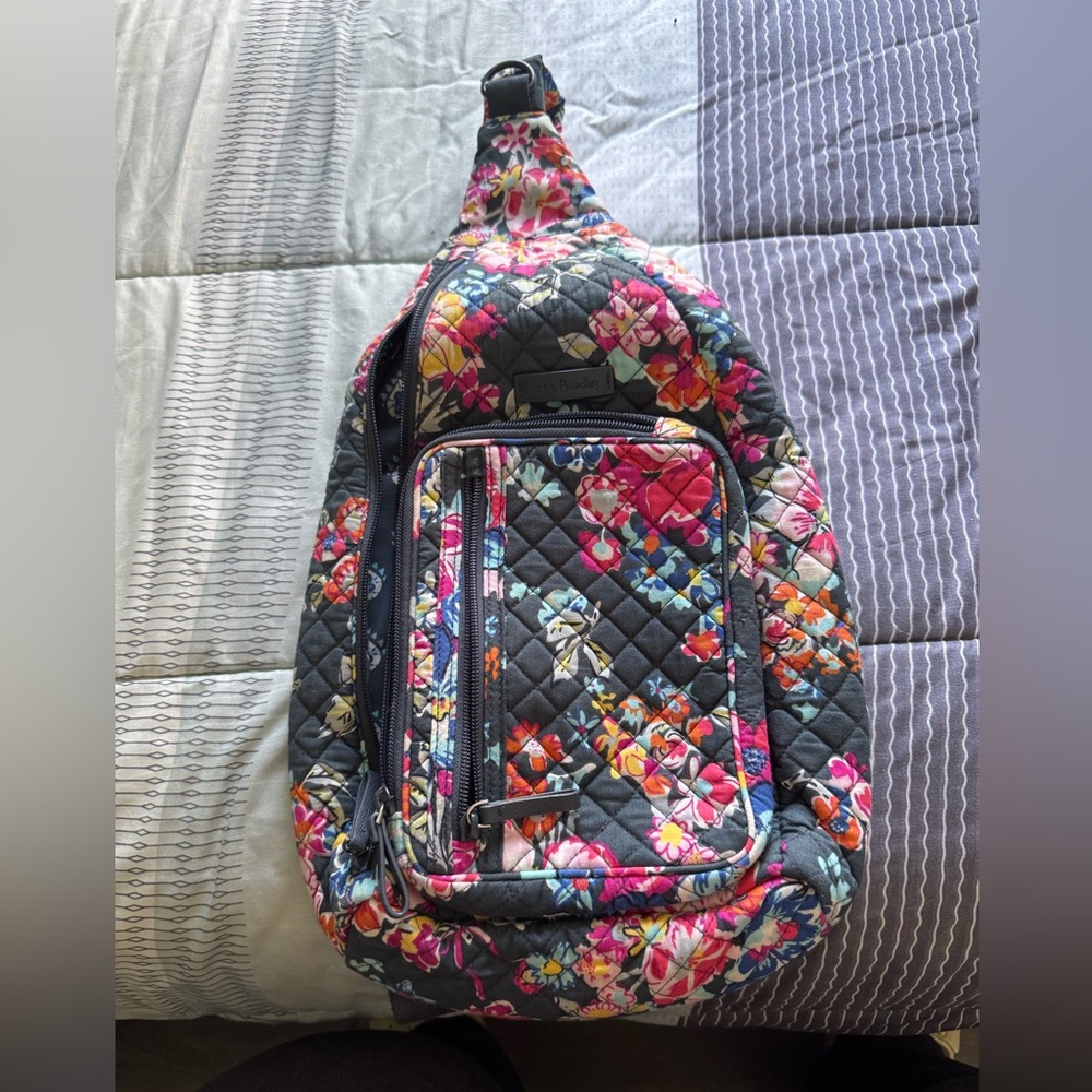 Vera Bradley Navy Floral Quilted Backpack